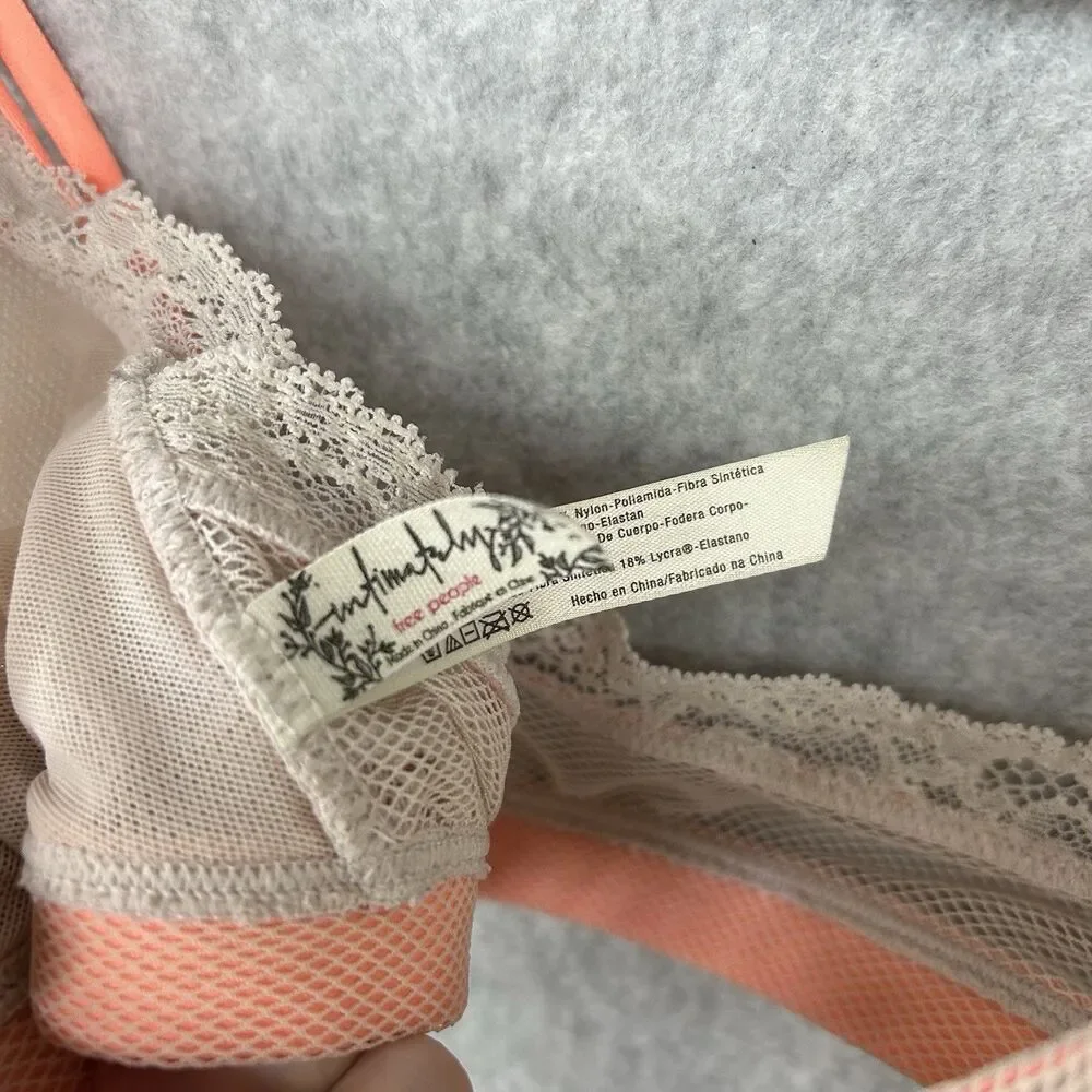 Free People Intimately Triangle Mesh Lace Trim Bralett size Small